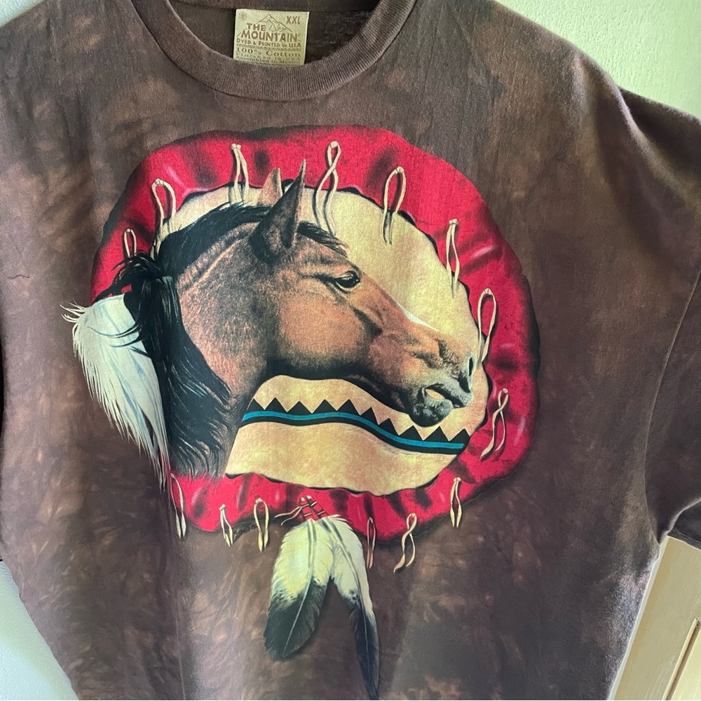 Vintage Dead Stock The Mountain Horse on Tie Dye. 2000 Nancy Wood Taber. XXL - Picture 3 of 16